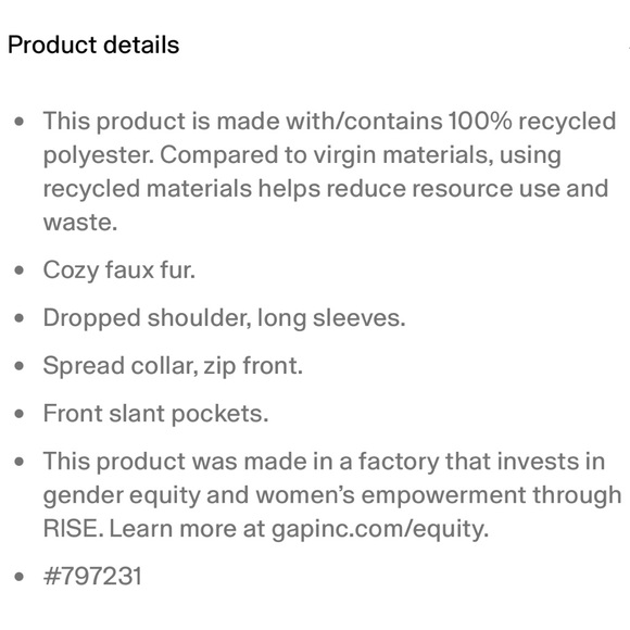 Gap Factory Faux Fur Jacket - Picture 6 of 6